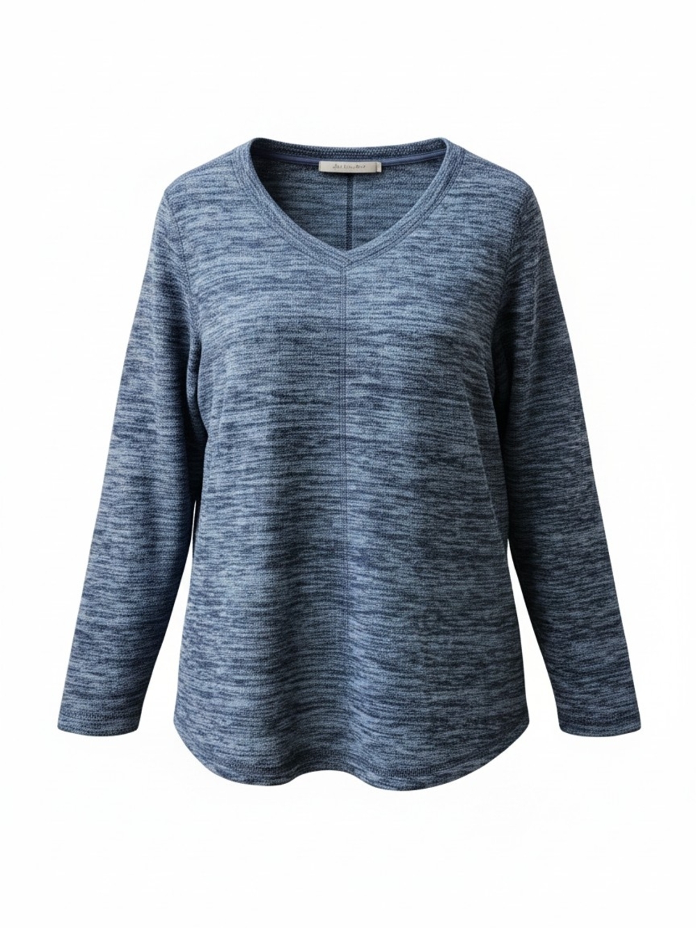 St. John's Bay Marled V-Neck Long Sleeve Top - Blue